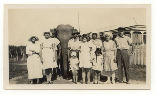 Doreen Wendt-Weir Photos: Doreen (white hat) in front of Dad at the farm in Buccan, when the Circus came to town 